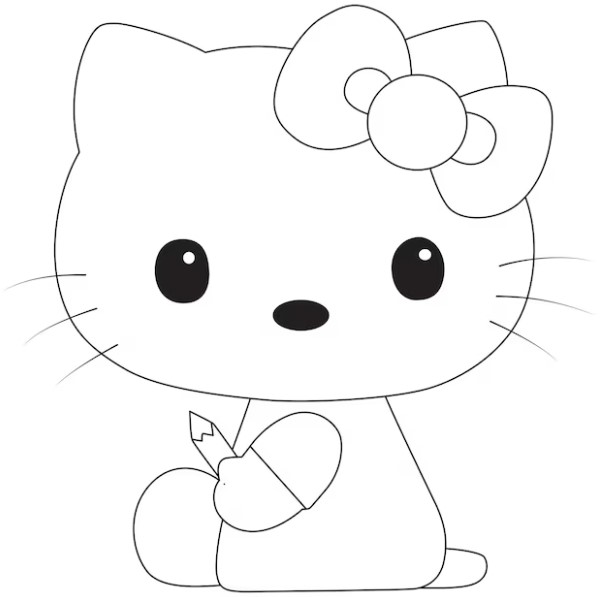 Hình Vẽ Tô Màu Hello Kitty