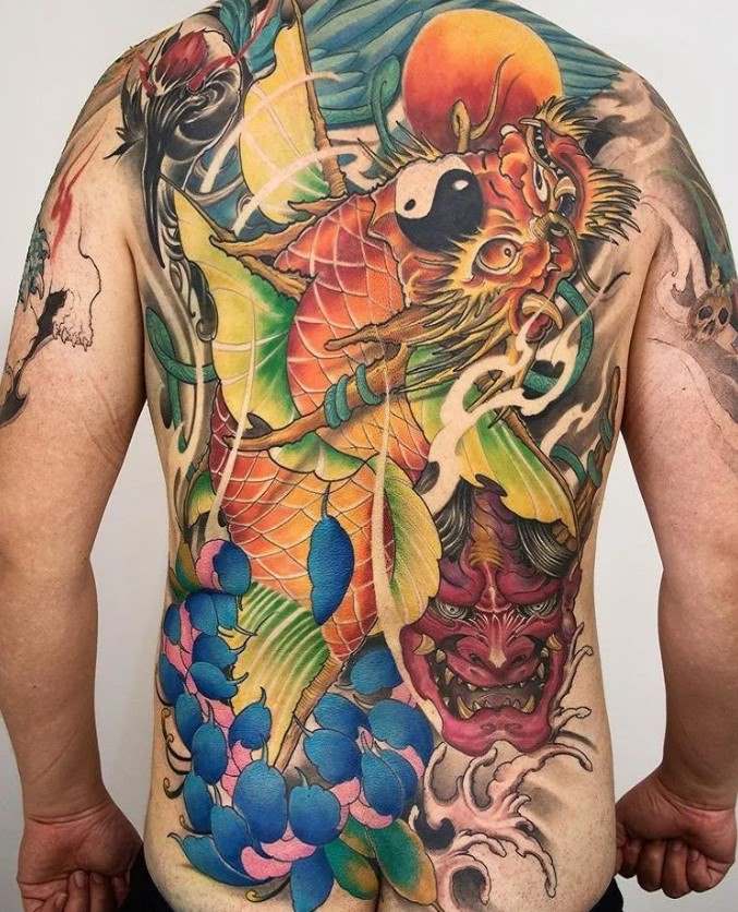 Tattoo Cá Chép Mặt Quỷ Nghệ Thuật