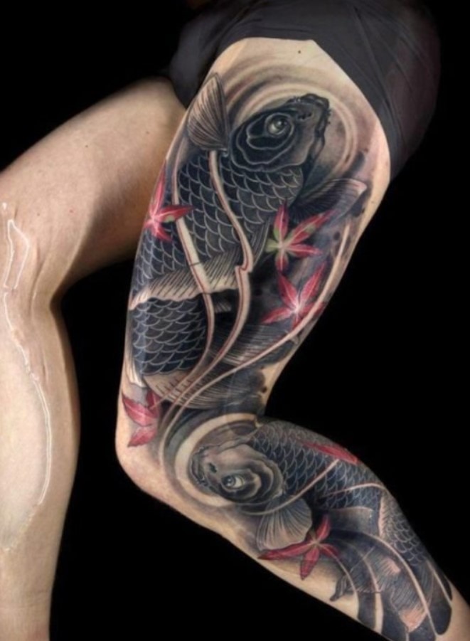 Tattoo Cá Chép Ở Chân Ngầu