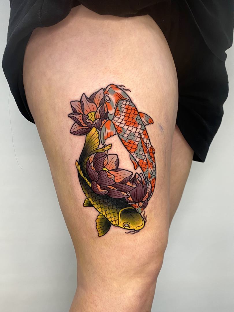 Tattoo Cá Chép Ở Chân