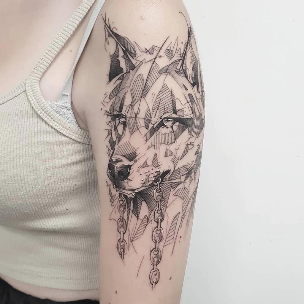 Tattoo Chó Sói