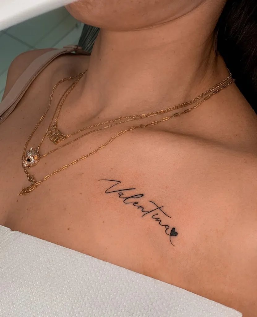 Tattoo Chữ Ở Ngực Cho Nữ Đẹp