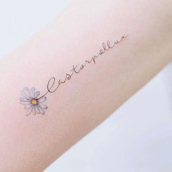 Tattoo Hoa Cúc Hoạ Mi Đẹp