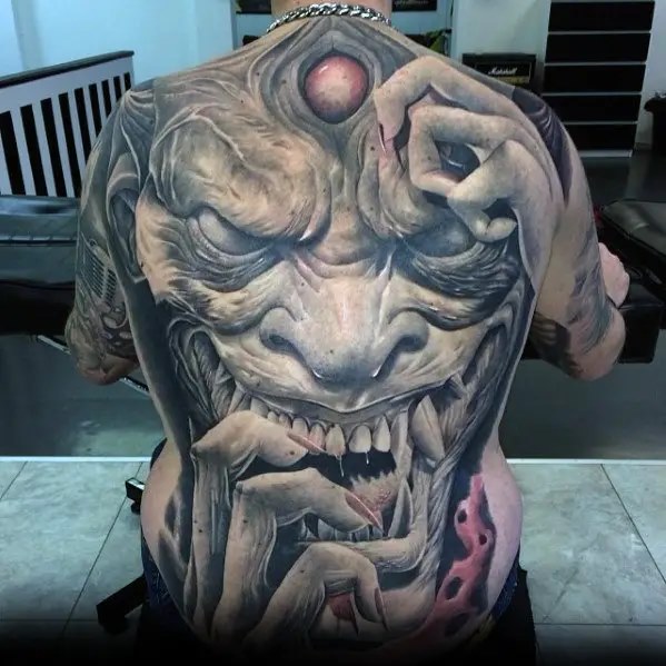 Tattoo Mặt Quỷ Bít Lưng Đẹp
