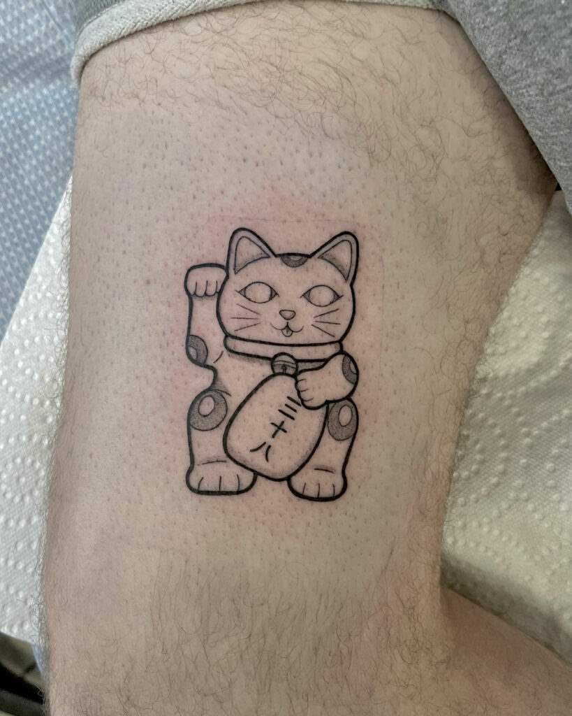 Tattoo Mèo Thần Tài Đẹp