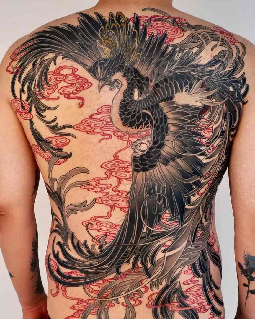 Tattoo Phượng Hoàng Nửa Lưng Đẹp