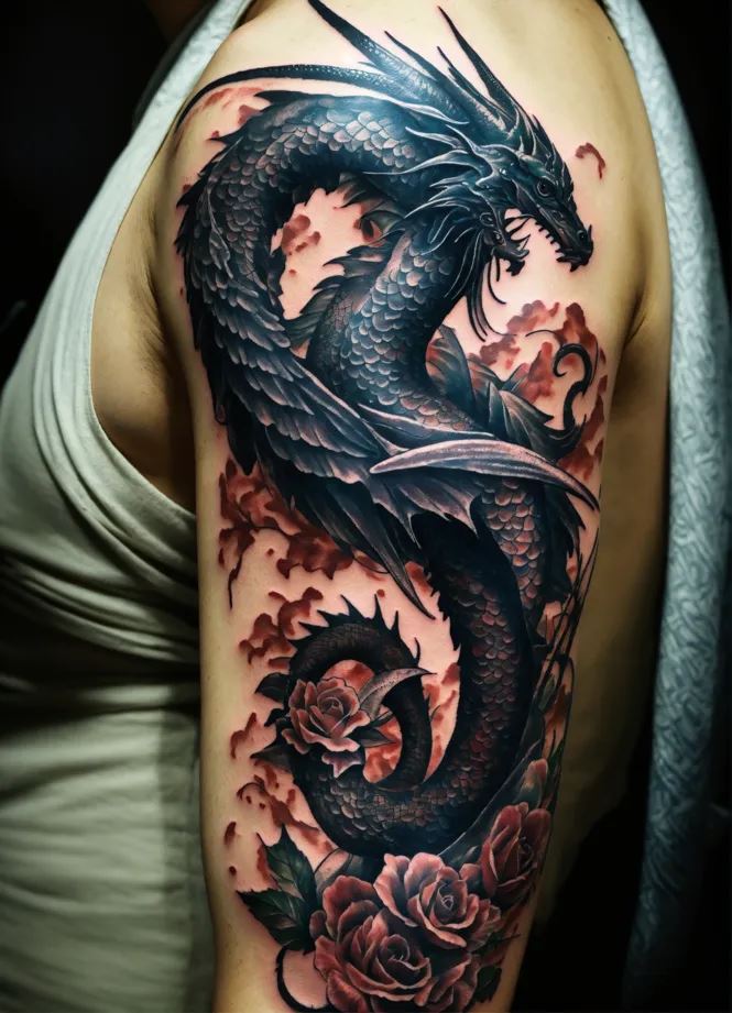 Tattoo Rồng Kín Tay Ngầu