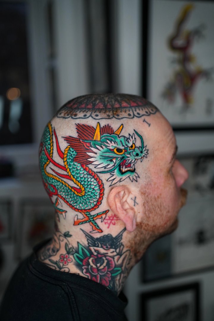 Tattoo đầu rồng chất