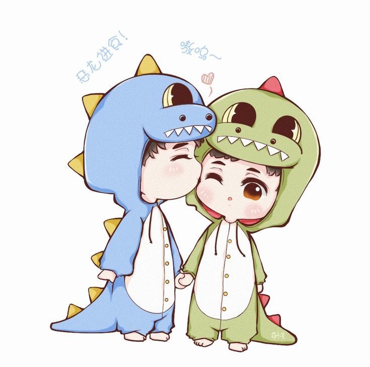 Cặp đôi avatar khủng long cute