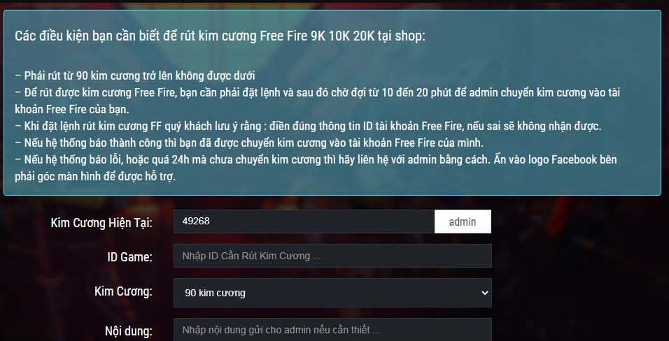 Hình Rút Kim Cương Free Fire