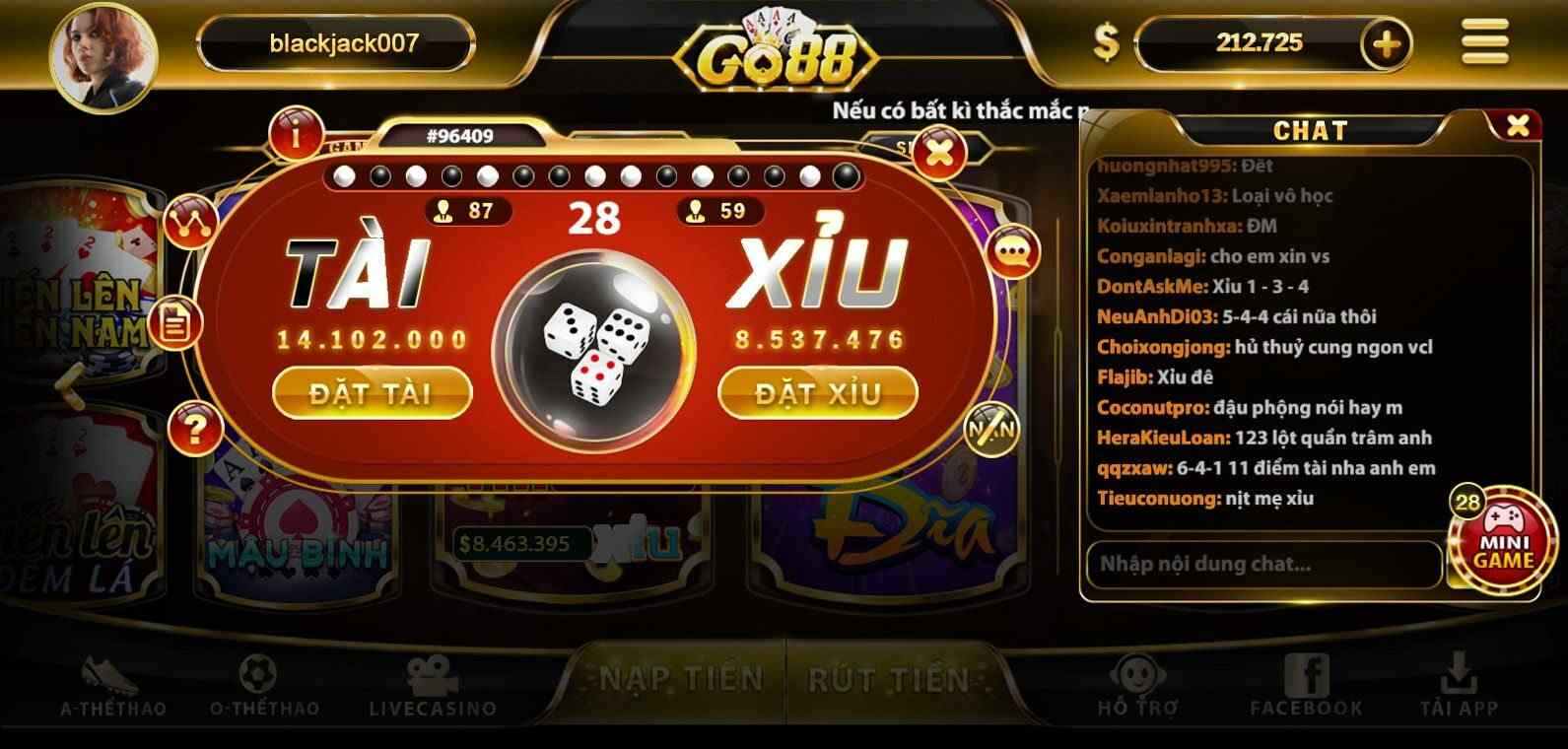 Hình Thua Game Tài Xỉu Go88