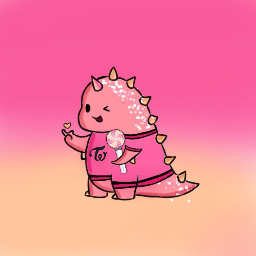 Hình ảnh cute avatar khủng long hồng
