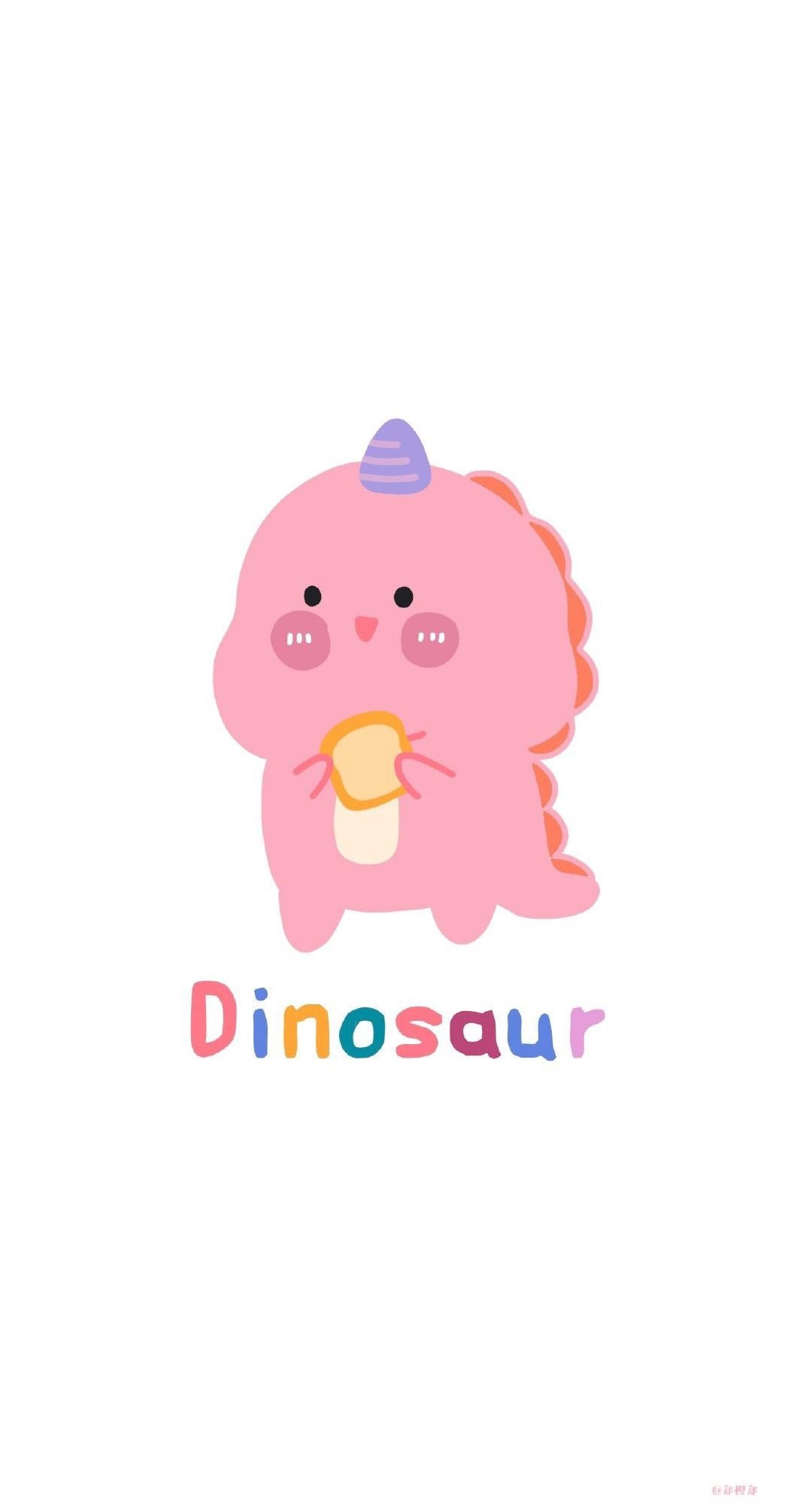 Hình nền khủng long cute màu hồng cho điện thoại
