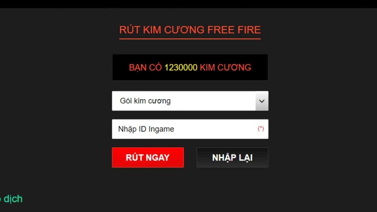 Rút Kim Cương Free Fire