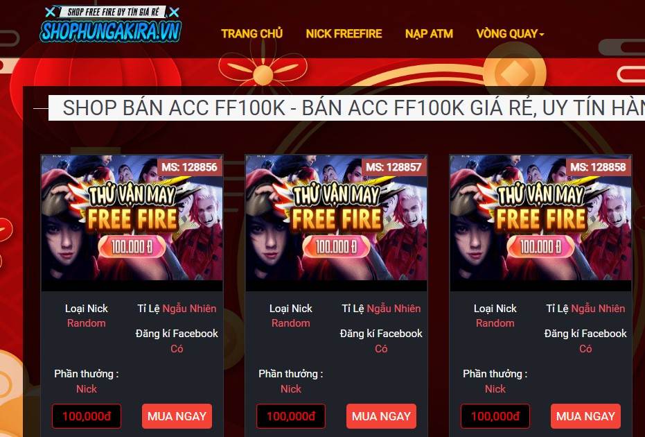 Shop Free Fire Hungakira