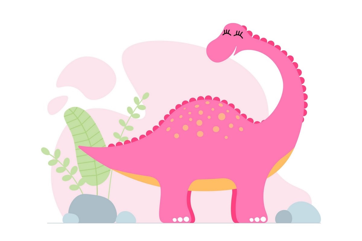 Top hình khủng long cute màu hồng đẹp