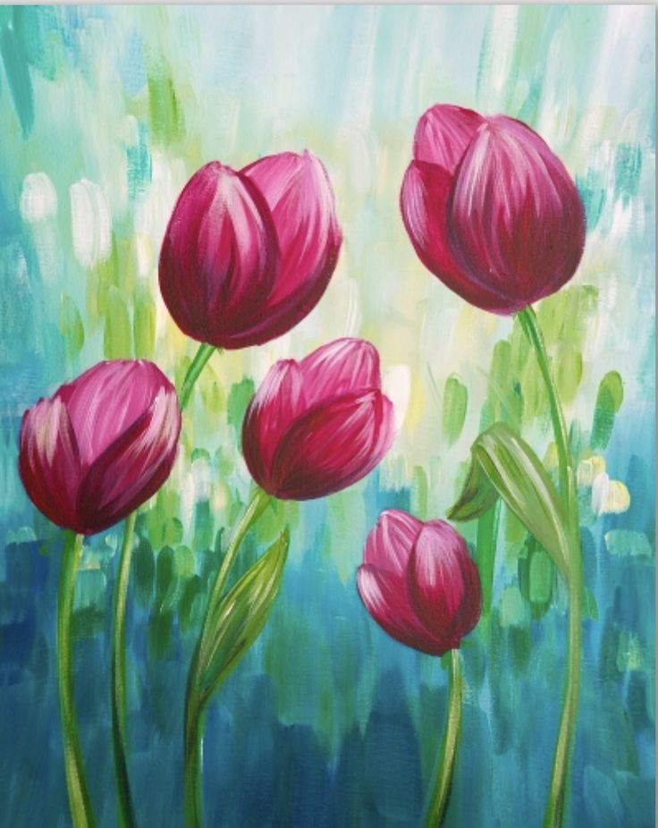 Hình Ảnh Vẽ Tranh Tulip Độc Đáo