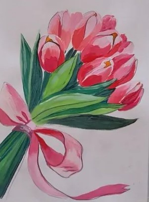 Hình Vẽ Bó Tulip Siêu Đẹp