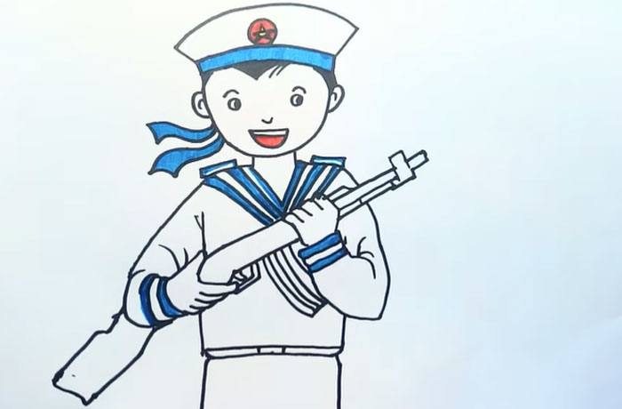 Hình Vẽ Chú Bộ Đội Hải Quân Lớp 5 Đơn Giản