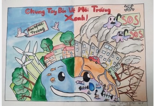 Hình vẽ của học sinh về bảo vệ môi trường
