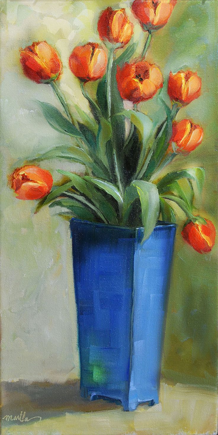Mẫu Vẽ Bông Tulip Chấm Màu Đẹp