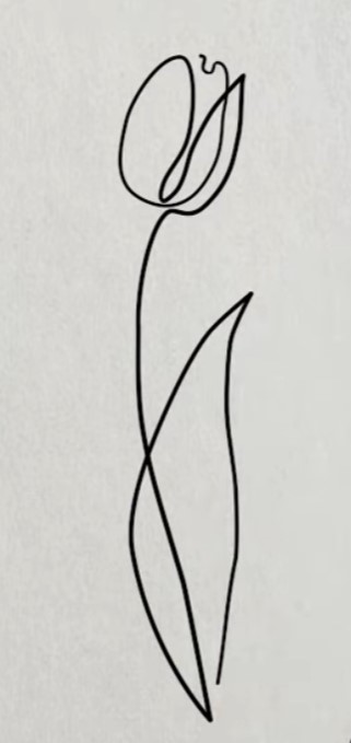 Mẫu Vẽ Hoa Tulip 1 Nét Mới Lạ