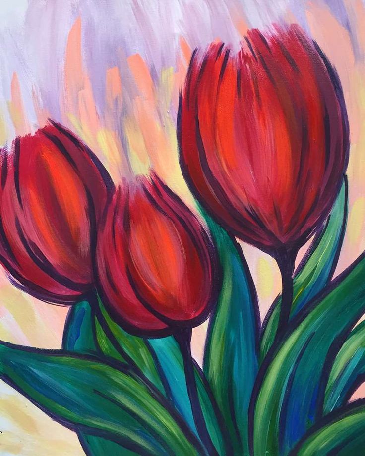 Vẽ Bông Tulip Cách Điệu Đẹp Nhất