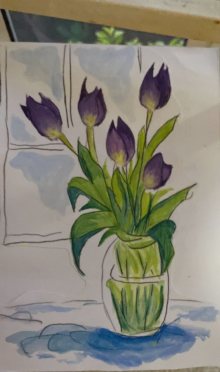Vẽ Bông Tulip Cute