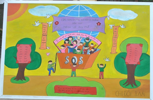 Vẽ Hình Chung Tay Bảo Vệ Trẻ Em