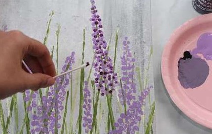 Vẽ Hoa Lavender Bằng Tăm Bông Đẹp Nhất