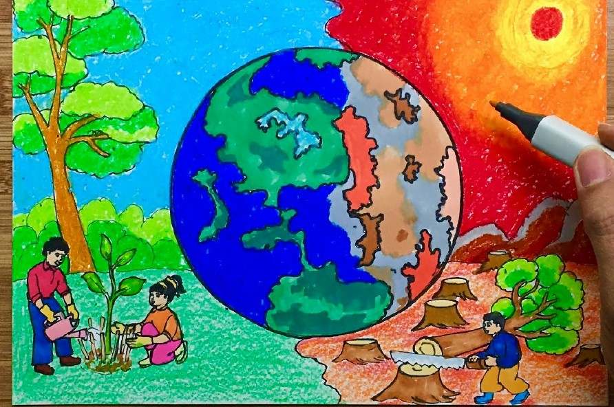 Vẽ Tranh Bảo Vệ Môi Trường Trái Đất Lớp 6 Đẹp Nhất