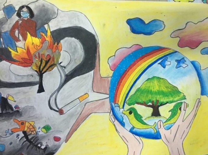 Vẽ Tranh Đề Tài Bảo Vệ Môi Trường Trái Đất Ấn Tượng Nhất