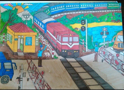 Tranh vẽ an toàn giao thông đường sắt