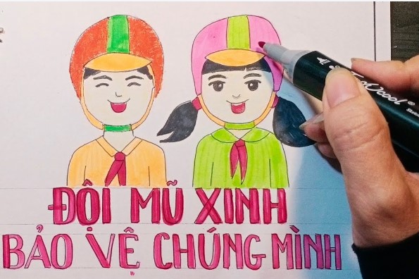 Vẽ Đội Mũ Xinh Bảo Vệ Chúng Mình Đẹp