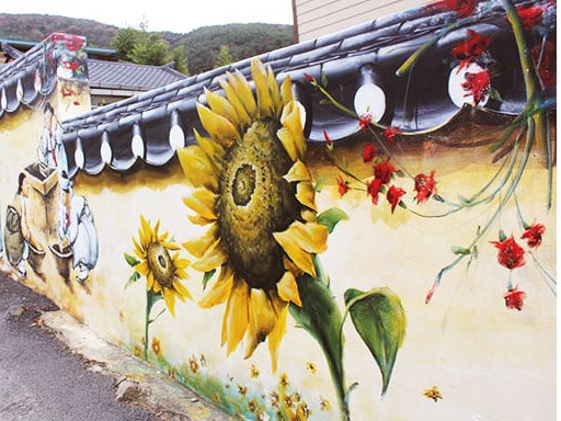 Vẽ Hoa Hướng Dương Trên Tường Đẹp Nhất
