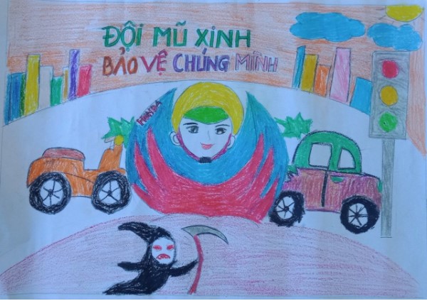 Vẽ Tranh Đội Mũ Xinh Bảo Vệ Chúng Mình Độc Đáo