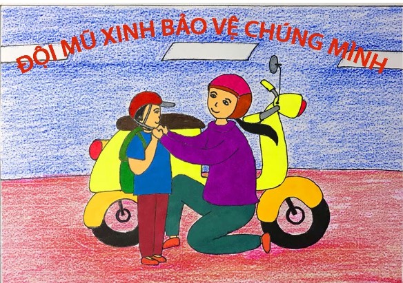 Vẽ Tranh Đội Mũ Xinh Bảo Vệ Chúng Mình