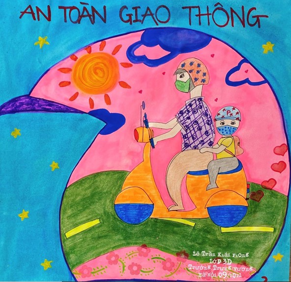 Vẽ Tranh Em Tham Gia Giao Thông Ấn Tượng Tuyên Truyền