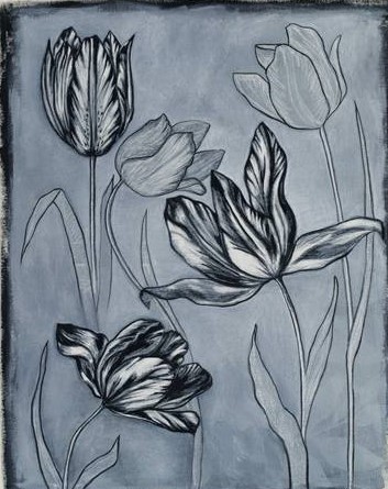 Vẽ Vườn Bông Tulip Bằng Bút Chì Ấn Tượng
