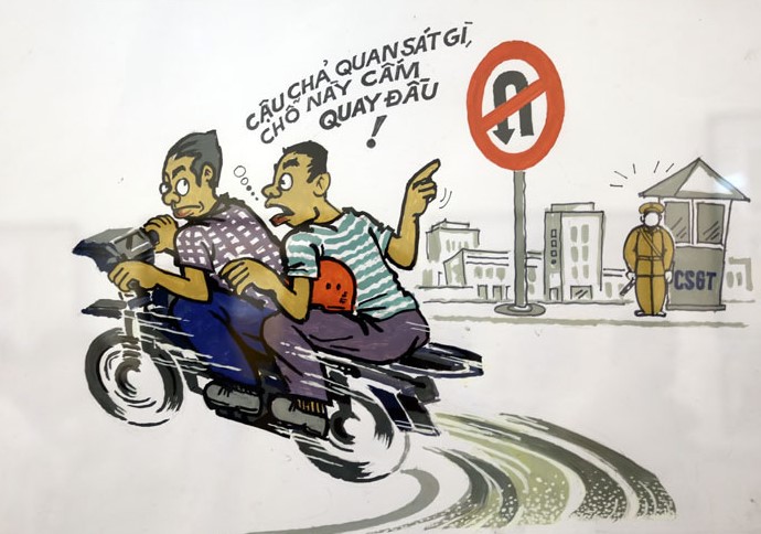 Vẽ tranh an toàn giao thông bảng cấm
