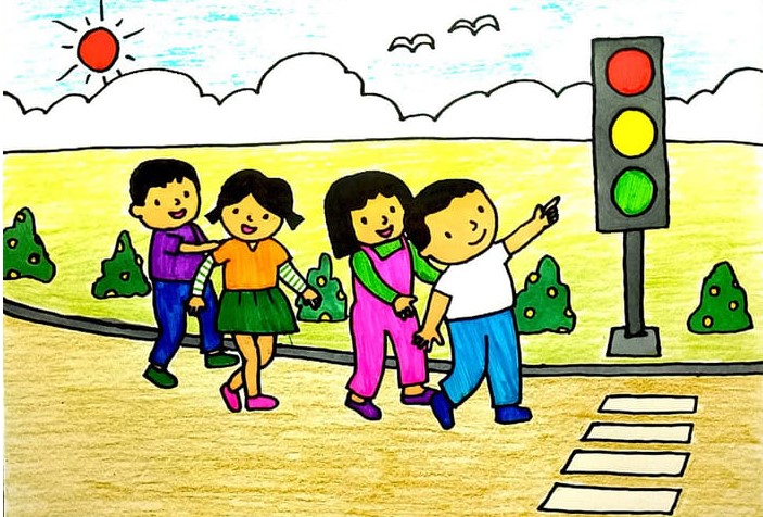 Ý tưởng vẽ tranh an toàn giao thông cho học sinh